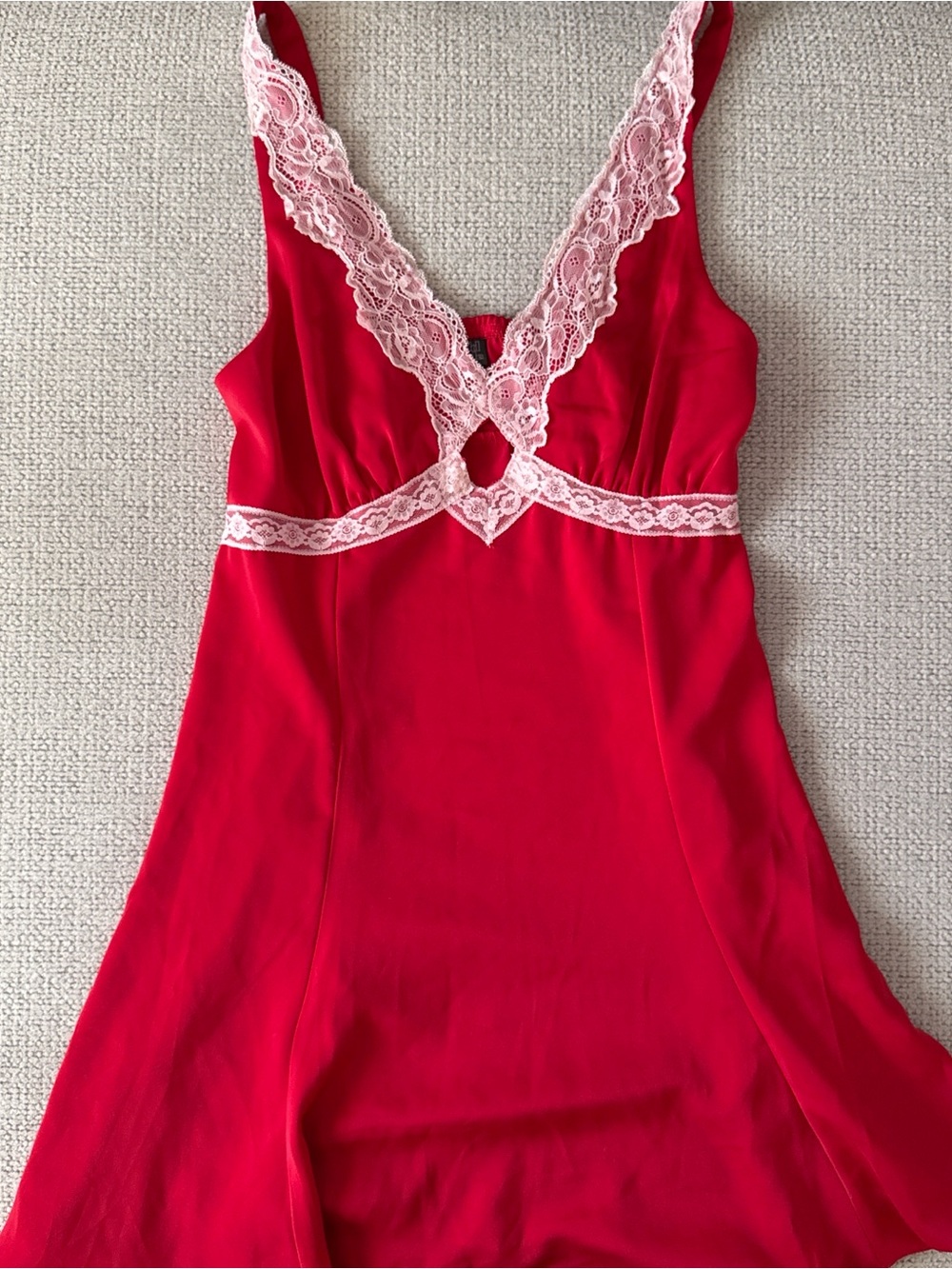 wild fable Red Lace-Trim Mini Dress
